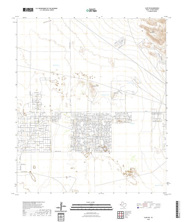 Clint NE, TX — USGS 7.5-minute topo (2022)