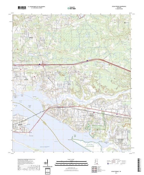 Ocean Springs, MS — USGS 7.5-minute topo (2024)