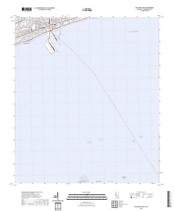 Gulfport South, MS — USGS 7.5-minute topo (2024)