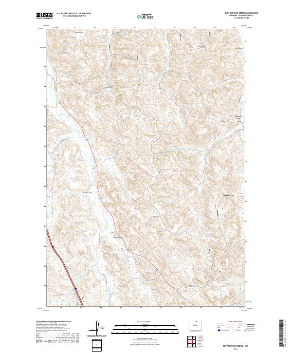 Buffalo Run Creek, WY — USGS 7.5-minute topo (2021)