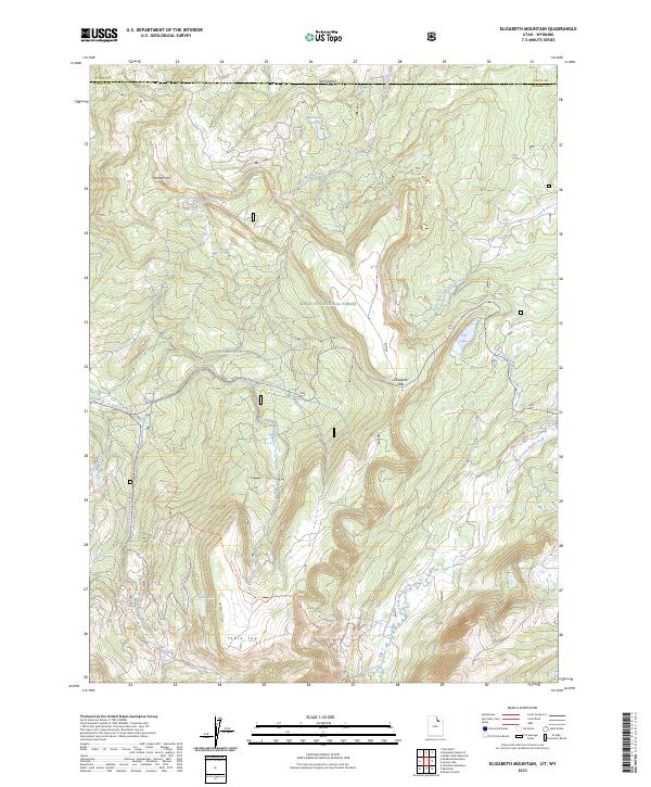 Elizabeth Mountain, UT-WY — USGS 7.5-minute topo (2023)