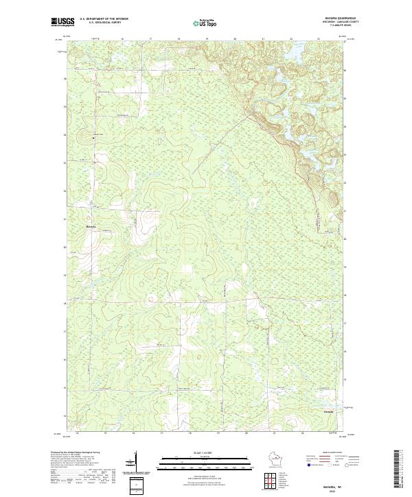 Bavaria, WI — USGS 7.5-minute topo (2022)