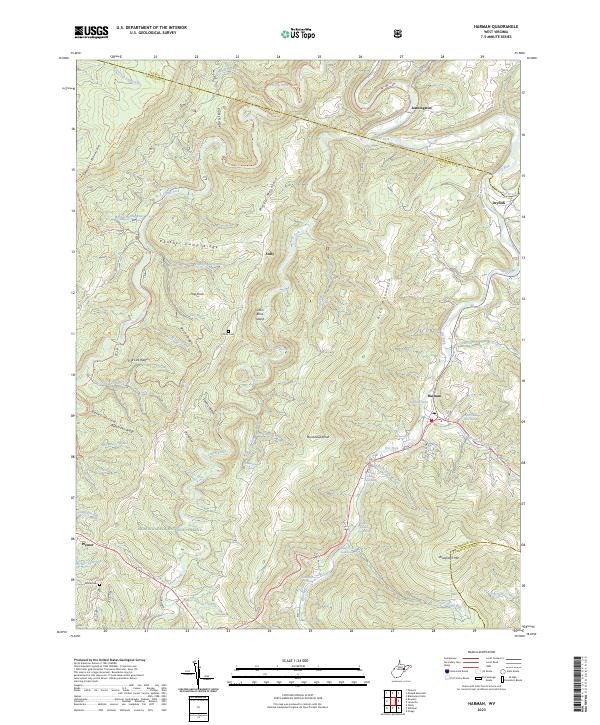 Harman, WV — USGS 7.5-minute topo (2023)