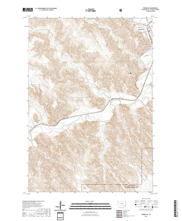 Pierre SW, SD — USGS 7.5-minute topo (2021)