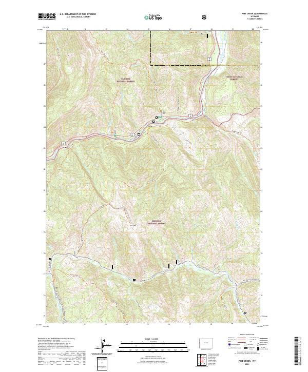 Pine Creek, WY — USGS 7.5-minute topo (2021)
