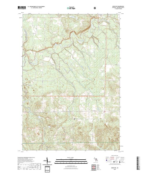 Mesick NE, MI — USGS 7.5-minute topo (2023)