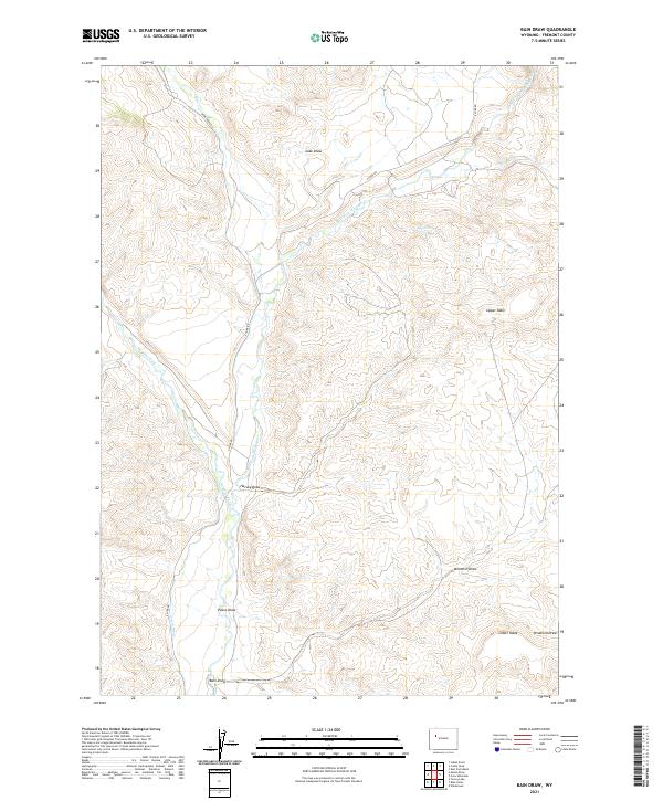 Bain Draw, WY — USGS 7.5-minute topo (2021)