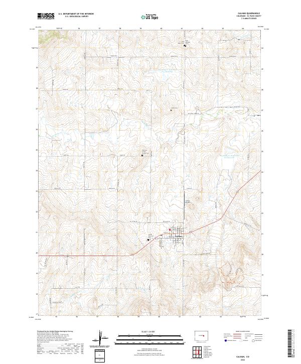 Calhan, CO — USGS 7.5-minute topo (2022)