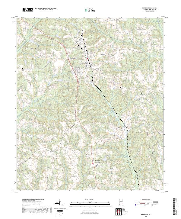 Brundidge, AL — USGS 7.5-minute topo (2024)