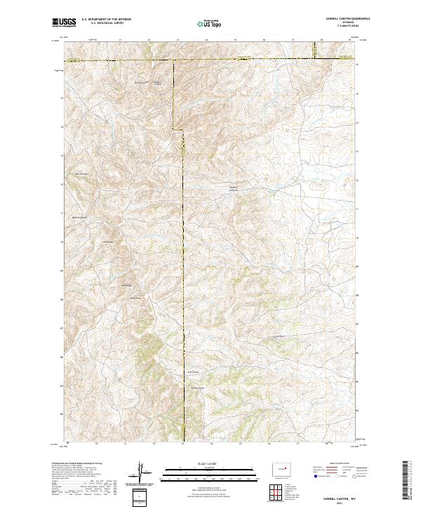 Sawmill Canyon, WY — USGS 7.5-minute topo (2021)