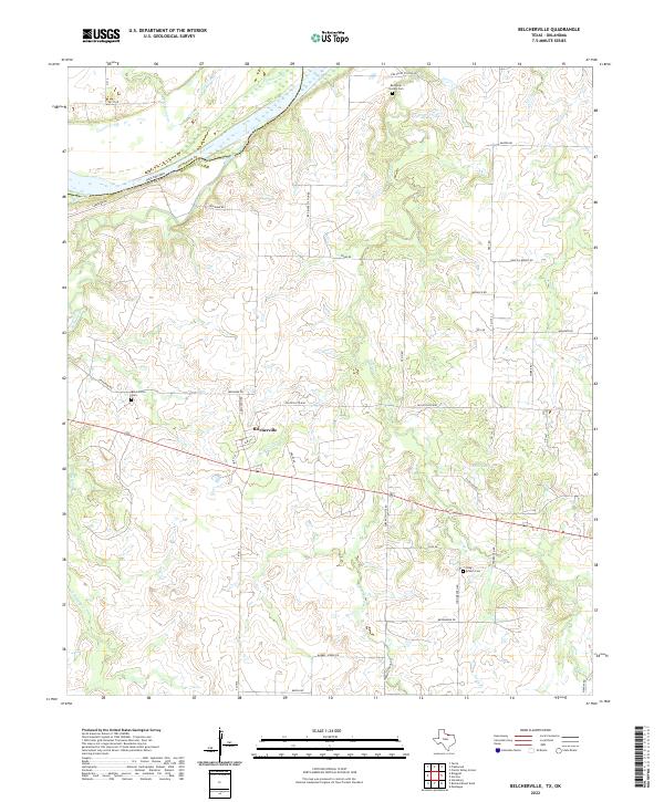 Belcherville, TX-OK — USGS 7.5-minute topo (2022)