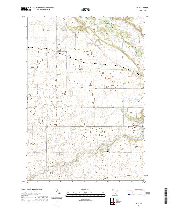 Delhi, MN — USGS 7.5-minute topo (2022)
