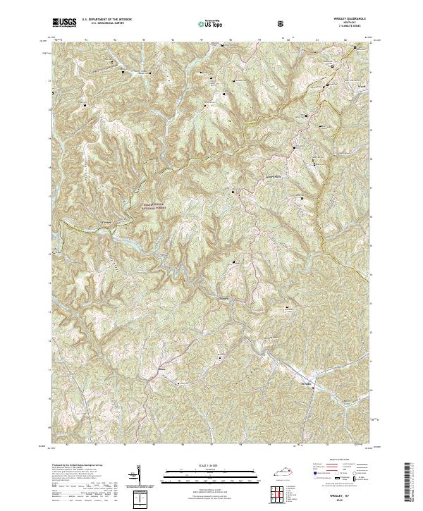 Wrigley, KY — USGS 7.5-minute topo (2022)