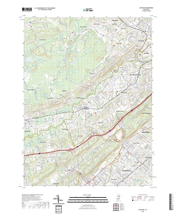 Chatham, NJ — USGS 7.5-minute topo (2023)