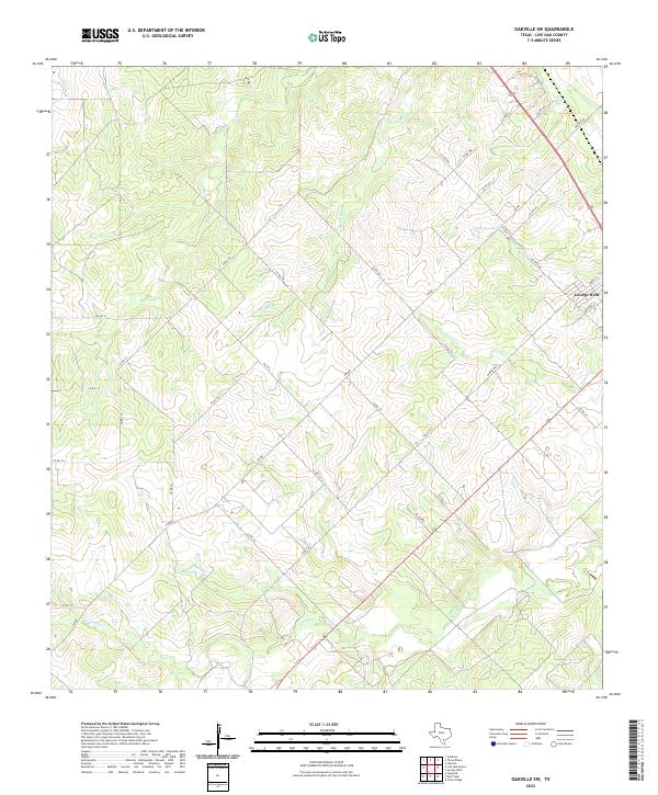 Oakville SW, TX — USGS 7.5-minute topo (2022)