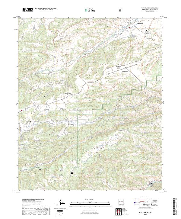 Fort Stanton, NM — USGS 7.5-minute topo (2023)