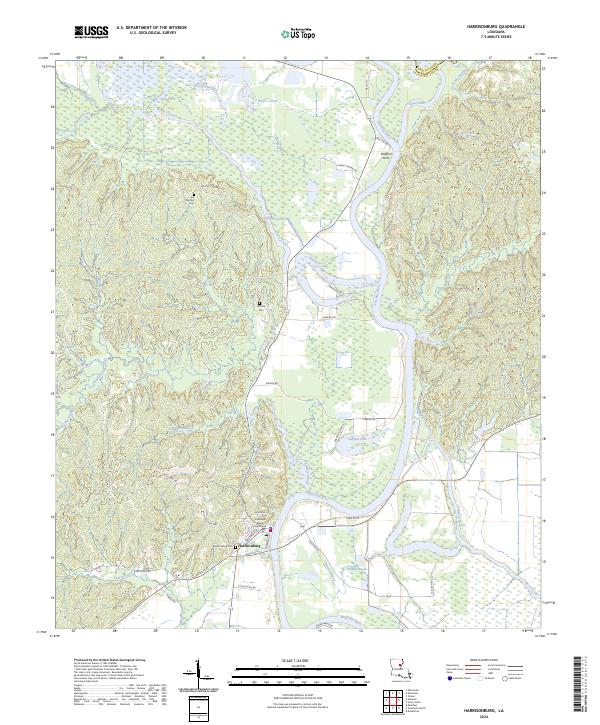 Harrisonburg, LA — USGS 7.5-minute topo (2024)