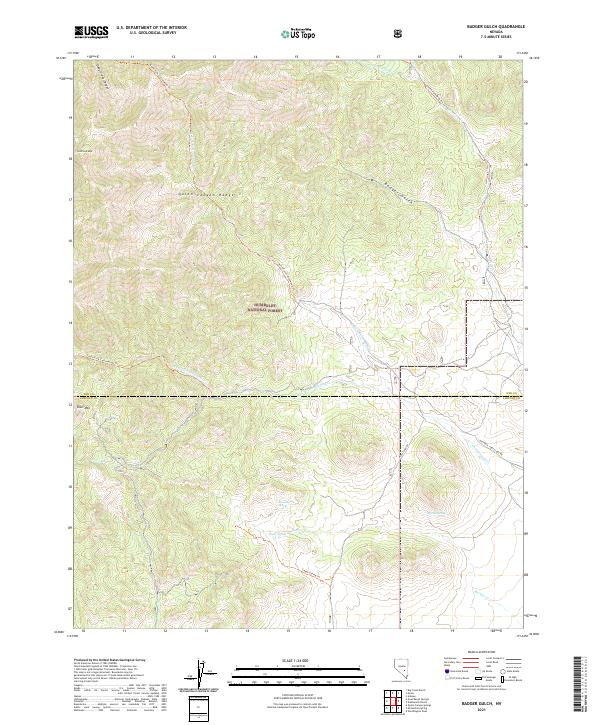 Badger Gulch, NV — USGS 7.5-minute topo (2021)