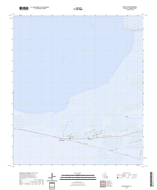 Pecan Island, LA — USGS 7.5-minute topo (2024)