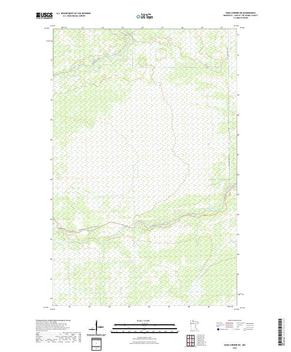 Oaks Corner NE, MN — USGS 7.5-minute topo (2022)
