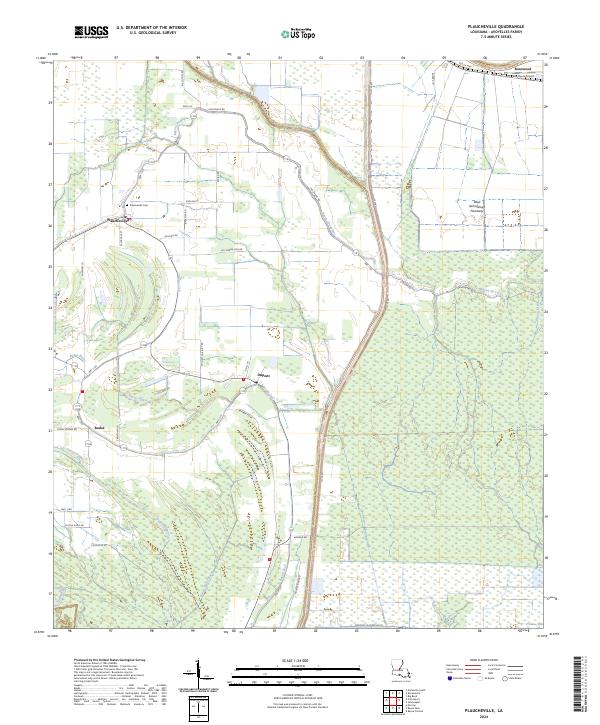 Plaucheville, LA — USGS 7.5-minute topo (2024)
