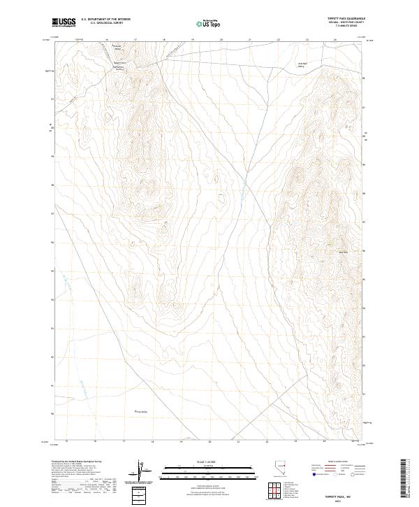 Tippett Pass, NV — USGS 7.5-minute topo (2021)