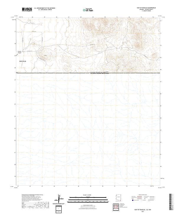 East of Douglas, AZ,SON, US — USGS 7.5-minute topo (2021)