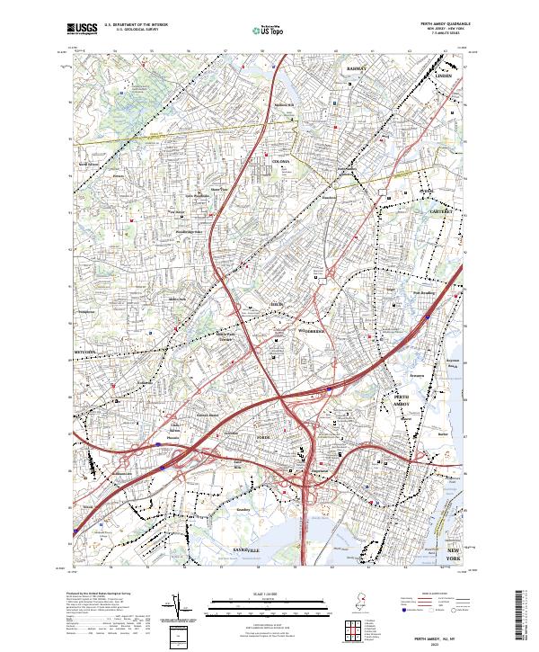 Perth Amboy, NJ-NY — USGS 7.5-minute topo (2023)