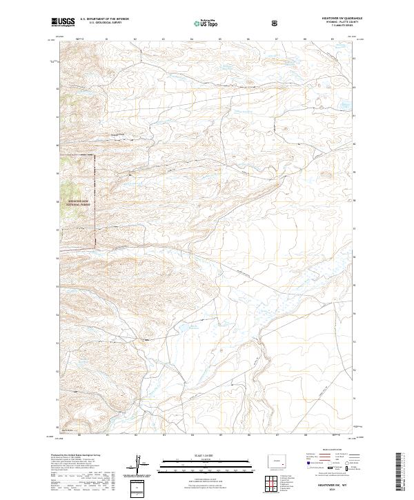 Hightower SW, WY — USGS 7.5-minute topo (2021)