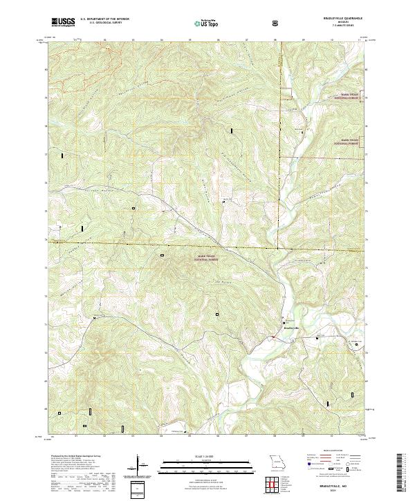 Bradleyville, MO — USGS 7.5-minute topo (2021)