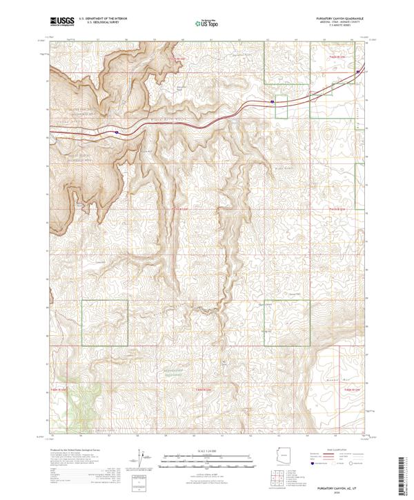 Purgatory Canyon, AZ-UT — USGS 7.5-minute topo (2026)