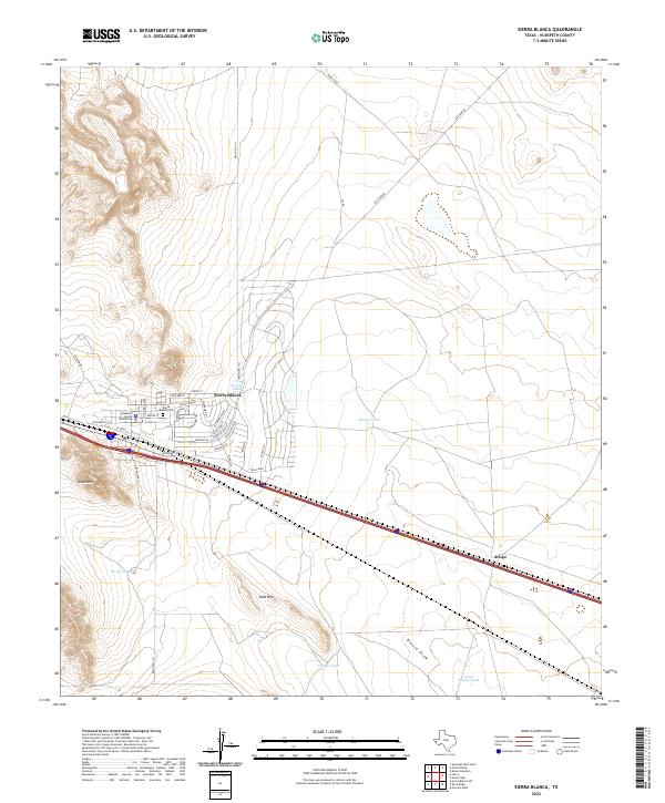 Sierra Blanca, TX — USGS 7.5-minute topo (2022)