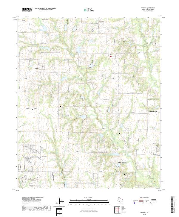 Weston, TX — USGS 7.5-minute topo (2022)