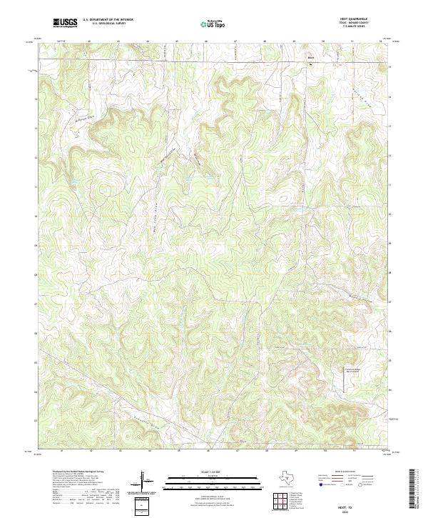 Hext, TX — USGS 7.5-minute topo (2022)
