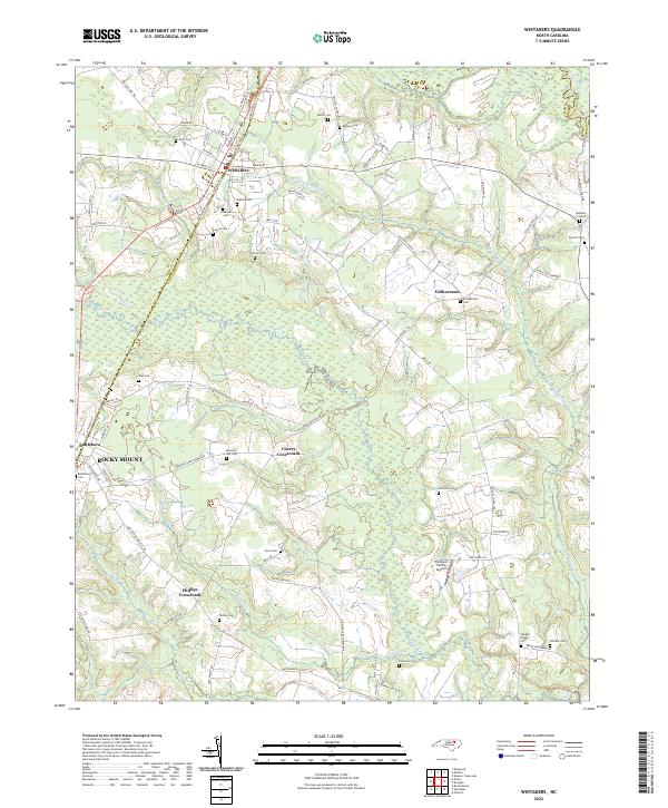 Whitakers, NC — USGS 7.5-minute topo (2022)
