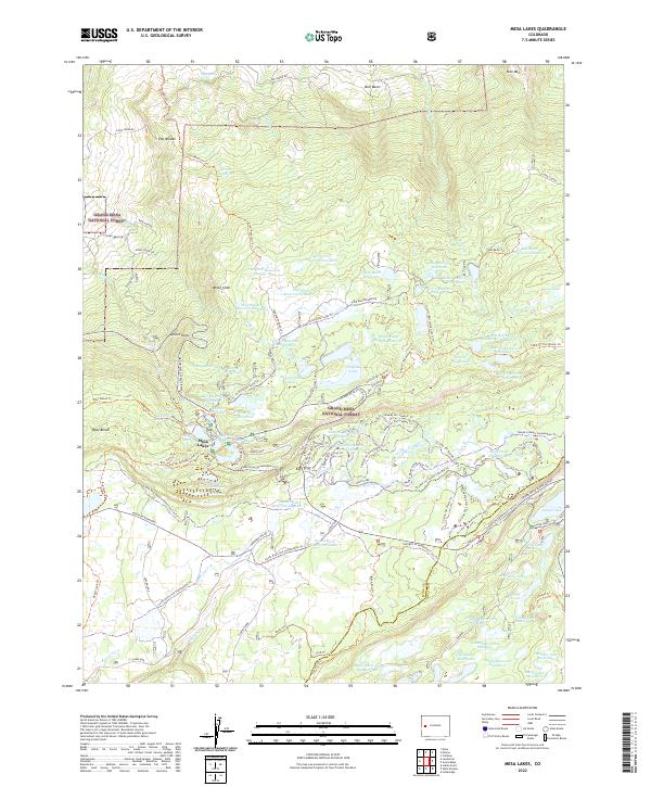 Mesa Lakes, CO — USGS 7.5-minute topo (2022)