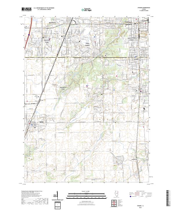 Steger, IL — USGS 7.5-minute topo (2024)