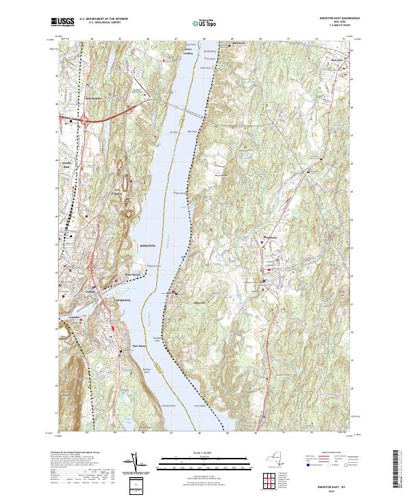 Kingston East, NY — USGS 7.5-minute topo (2023)