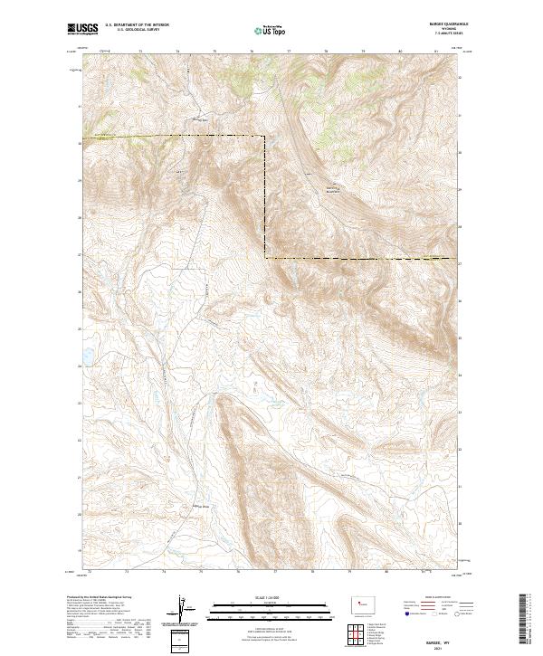 Bargee, WY — USGS 7.5-minute topo (2021)