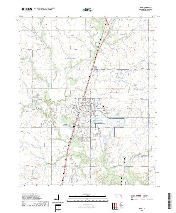 Pryor, OK — USGS 7.5-minute topo (2023)