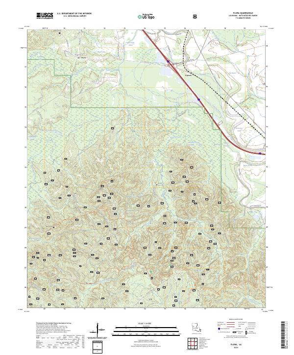 Flora, LA — USGS 7.5-minute topo (2024)