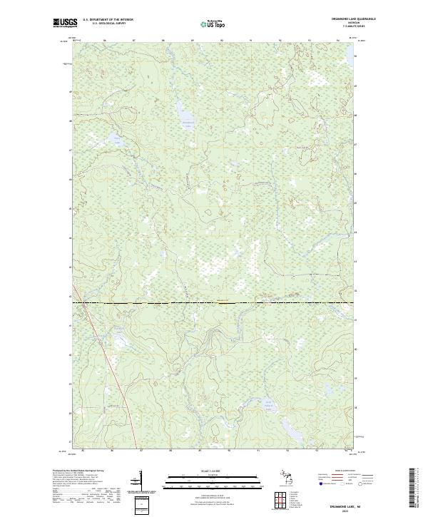 Drummond Lake, MI — USGS 7.5-minute topo (2023)