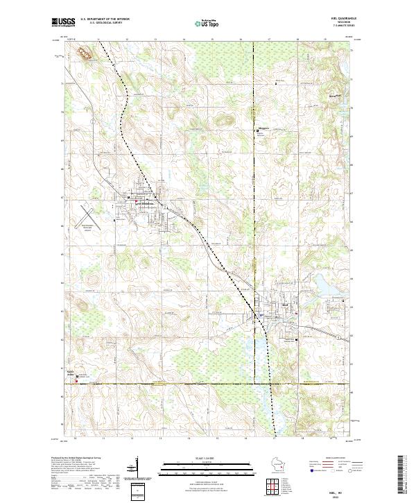 Kiel, WI — USGS 7.5-minute topo (2022)