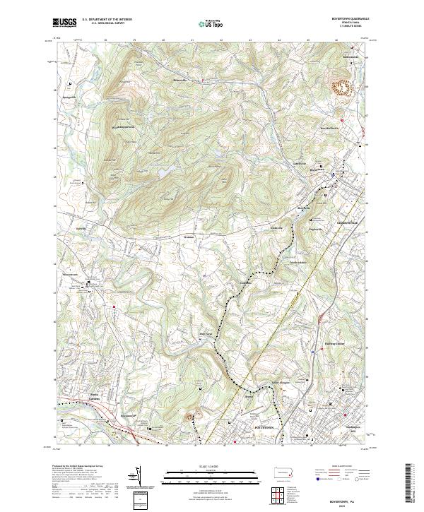 Boyertown, PA — USGS 7.5-minute topo (2023)