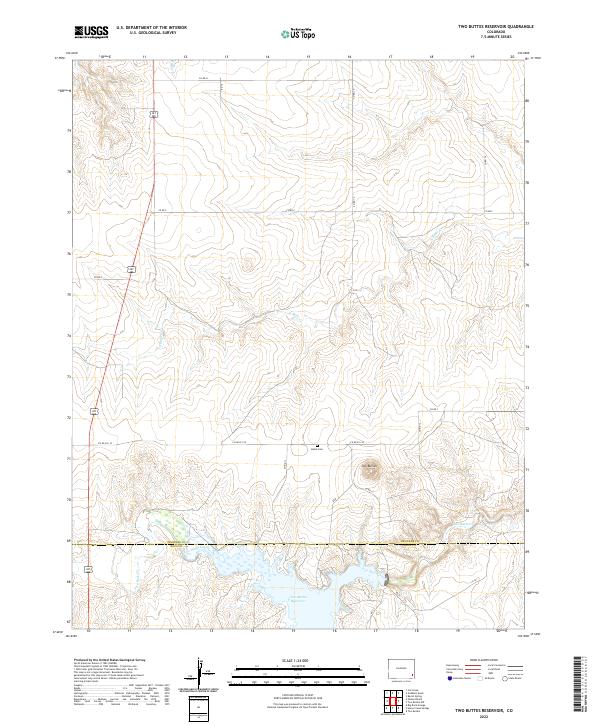 Two Buttes Reservoir, CO — USGS 7.5-minute topo (2022)