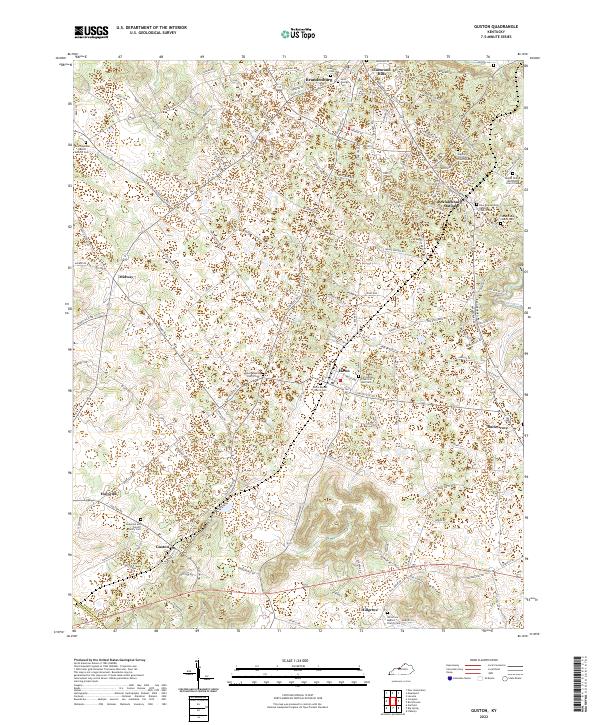 Guston, KY — USGS 7.5-minute topo (2022)