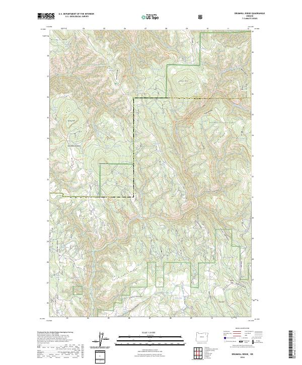 Drumhill Ridge, OR — USGS 7.5-minute topo (2024)