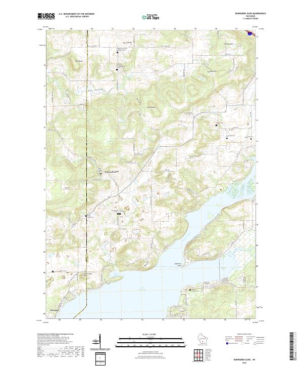 Durwards Glen, WI — USGS 7.5-minute topo (2022)