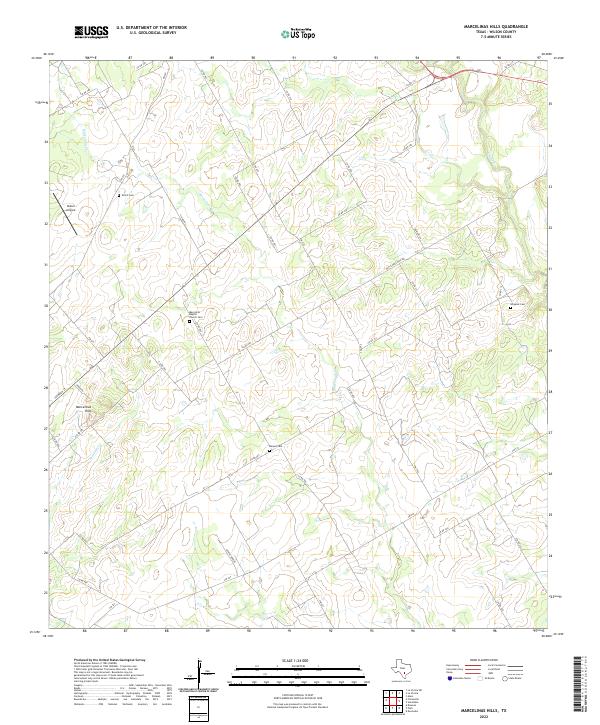 Marcelinas Hills, TX — USGS 7.5-minute topo (2022)