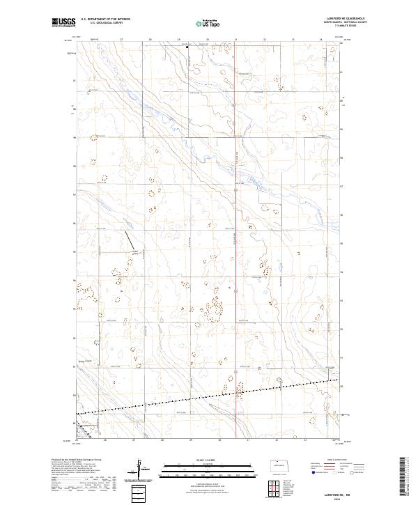 Lansford NE, ND — USGS 7.5-minute topo (2024)